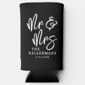 Personalized Modern Black Wedding スリム缶クーラー (正面)