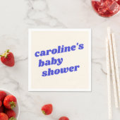 Personalized Modern Blue Retro Baby Boy Shower  スタンダードカクテルナプキン (インサイチュ)