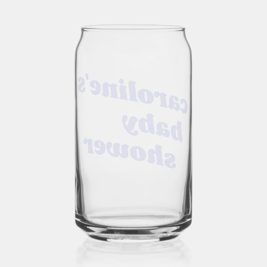 Personalized Modern Blue Retro Favor Baby Shower  ガラス缶 (裏面)