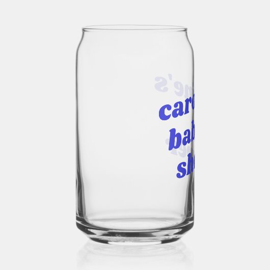 Personalized Modern Blue Retro Favor Baby Shower  ガラス缶 (右)