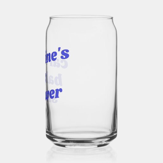 Personalized Modern Blue Retro Favor Baby Shower  ガラス缶 (左)