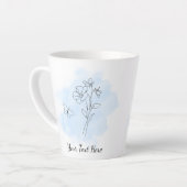 Personalized Modern Blue Watercolor Coffee Mug カフェラテマグ (左アングル)