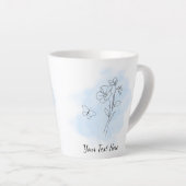 Personalized Modern Blue Watercolor Coffee Mug カフェラテマグ (右アングル)