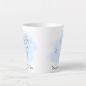Personalized Modern Blue Watercolor Coffee Mug カフェラテマグ (正面)
