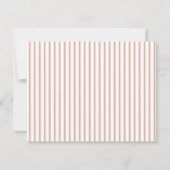 Personalized Modern Blush Pink Stripes & Heart ノートカード (裏面)