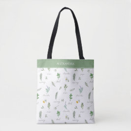 Personalized Modern Botanical Tote Bag トートバッグ