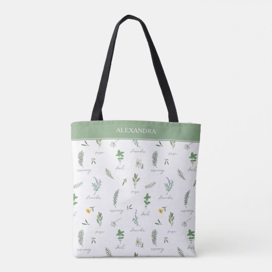 Personalized Modern Botanical Tote Bag トートバッグ (裏面)