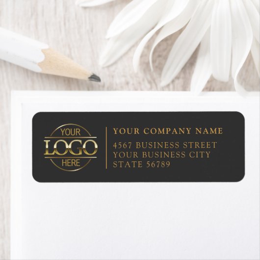 Personalized Modern Business Logo Return Address ラベル (インサイチュ)
