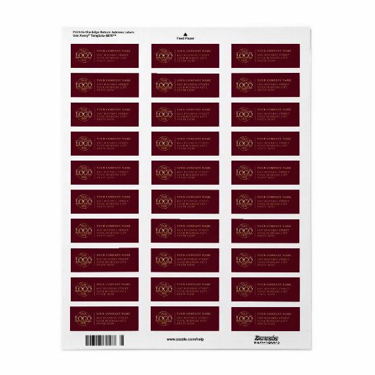 Personalized Modern Business Logo Return Address ラベル (フルシート)