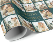 Personalized Modern Calligraphy Christmas Photo ラッピングペーパー (ロールコーナー)