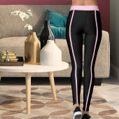 Personalized Modern Cat Mom Pink Black 67TH Womens レギンス