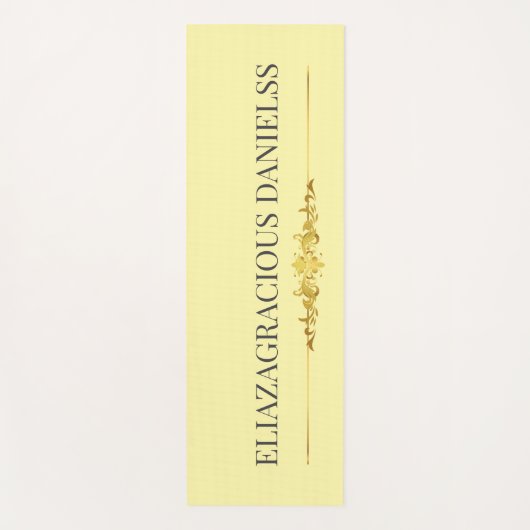 Personalized Modern Classic Cream Black with Name ヨガマット (正面)