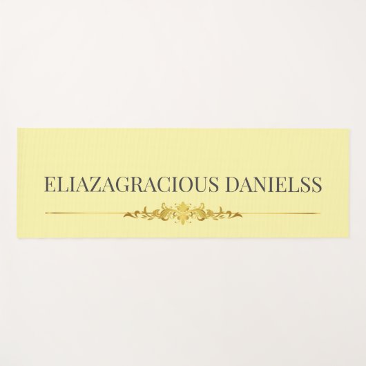 Personalized Modern Classic Cream Black with Name ヨガマット (正面(横))