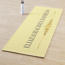 Personalized Modern Classic Cream Black with Name  ヨガマット