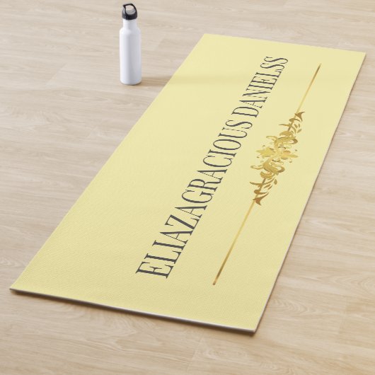 Personalized Modern Classic Cream Black with Name  ヨガマット (インサイチュ)