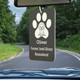 Personalized Modern Cute Dog Paw Forever Loved Pet カーエアーフレッシュナー