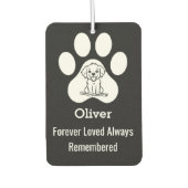 Personalized Modern Cute Dog Paw Forever Loved Pet カーエアーフレッシュナー (正面)