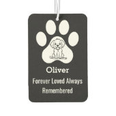 Personalized Modern Cute Dog Paw Forever Loved Pet カーエアーフレッシュナー (裏面)
