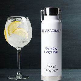 Personalized Modern Cute Teacher Daily Essentials ウォーターボトル