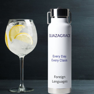 Personalized Modern Cute Teacher Daily Essentials ウォーターボトル