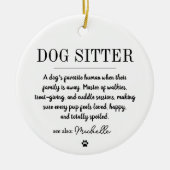 Personalized Modern Dog Sitter Pet Sitter Funny  セラミックオーナメント (正面)