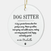 Personalized Modern Dog Sitter Pet Sitter Funny  セラミックオーナメント (左)