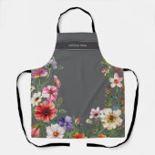 Personalized Modern Elegant Floral エプロン (正面)