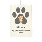 Personalized Modern Elegant Funny Pet Paw Dog Name カーエアーフレッシュナー (正面)