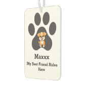 Personalized Modern Elegant Funny Pet Paw Dog Name カーエアーフレッシュナー (左)