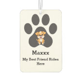 Personalized Modern Elegant Funny Pet Paw Dog Name カーエアーフレッシュナー (裏面)