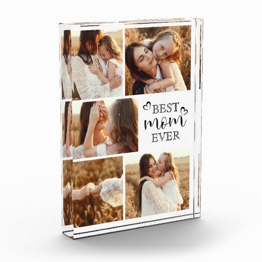 Personalized Modern Elegant Keepsake Photo Gift  フォトブロック (左)