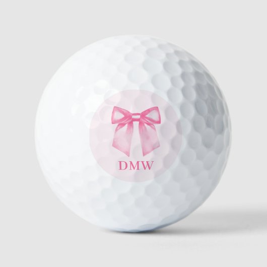 Personalized Modern Elegant Pink Bow ゴルフボール (正面)