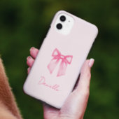 Personalized Modern Elegant Pink Bow Case-Mate iPhoneケース