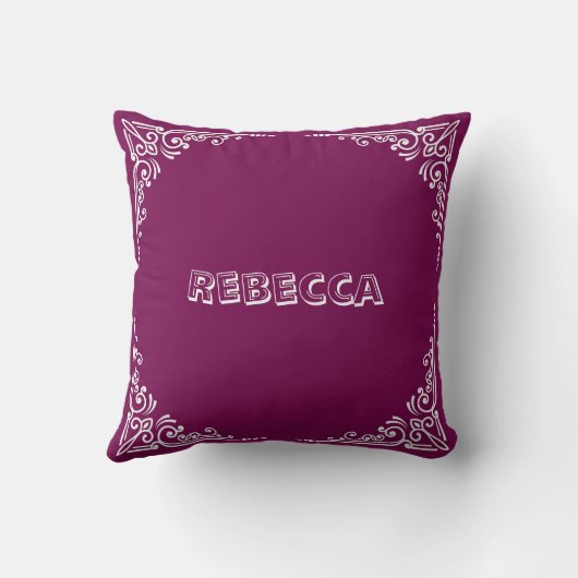 Personalized Modern Elegant Typography Name  クッション (裏面)