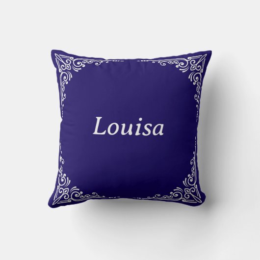 Personalized Modern Elegant Typography Name  クッション (裏面)