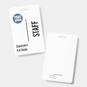 Personalized Modern Employee Logo  バッジ (正面＆裏面)