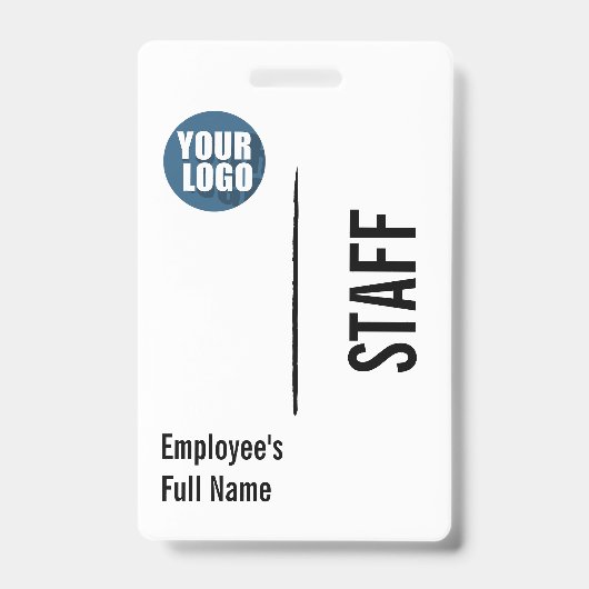 Personalized Modern Employee Logo  バッジ (正面)