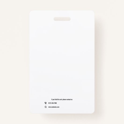 Personalized Modern Employee Logo  バッジ (裏面)