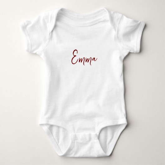 Personalized Modern First Name Baby Bodysuit ベビーボディスーツ (正面)