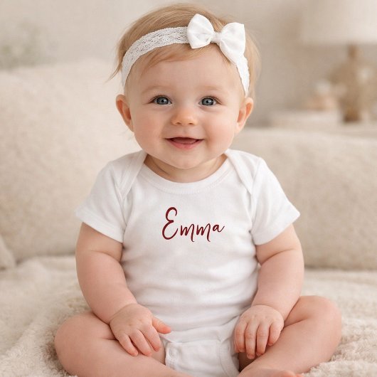 Personalized Modern First Name Baby Bodysuit ベビーボディスーツ