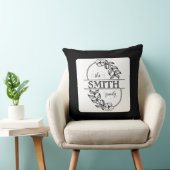  Personalized Modern Floral Family Name Monogram クッション (椅子)