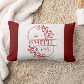  Personalized Modern Floral Family Name Monogram ランバークッション (ブランケット)