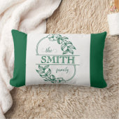 Personalized Modern Floral Family Name Monogram ランバークッション (ブランケット)