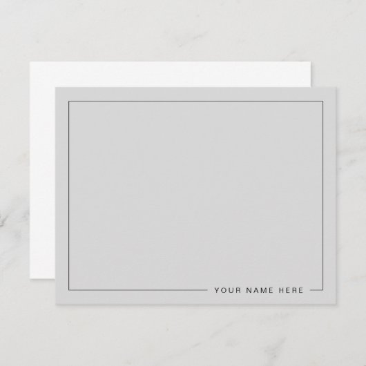 Personalized Modern Gainesboro Flat Note Card ノートカード (正面/裏面)