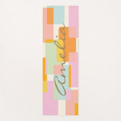Personalized Modern Geometric Pastel Script Name ヨガマット (正面)