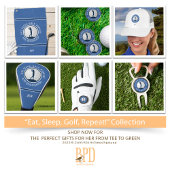 Personalized Modern Golf Saying Monogrammed Blue ゴルフヘッドカバー