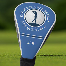 Personalized Modern Golf Saying Monogrammed Blue ゴルフヘッドカバー