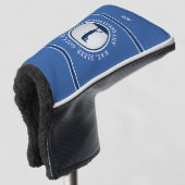 Personalized Modern Golfer Monogrammed Blue Ladies ゴルフヘッドカバー (3/4 正面)