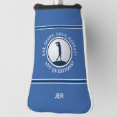 Personalized Modern Golfer Monogrammed Blue Ladies ゴルフヘッドカバー (回転90)