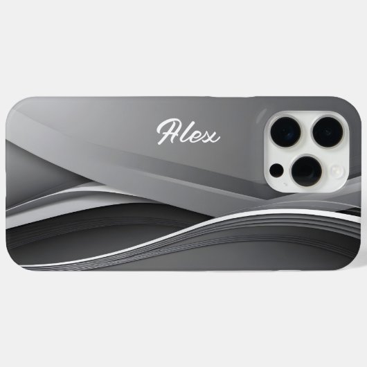 Personalized Modern Gray Phone Case for Him Case-Mate iPhoneケース (裏面 (横))